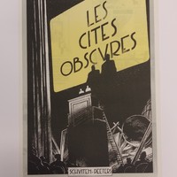 Affiche pour l'exposition Les Cites Obscures à Hainaut-Tourisme (Mons) du 21 septembre au 7 octobre 1988